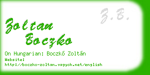 zoltan boczko business card