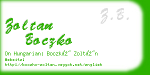 zoltan boczko business card